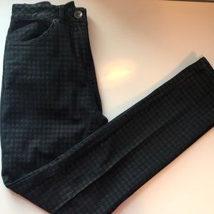 Houndstooth straight leg jeans